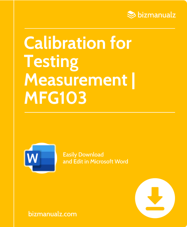 Calibration for Testing Measurement Procedure | MFG103