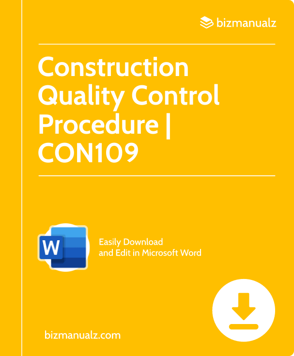 Construction Quality Control Procedure | CON109