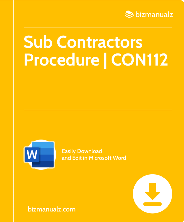 Sub Contractors Procedure | CON112