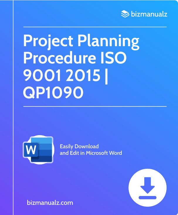 Project Planning Procedure ISO 9001 2015 | QP1090