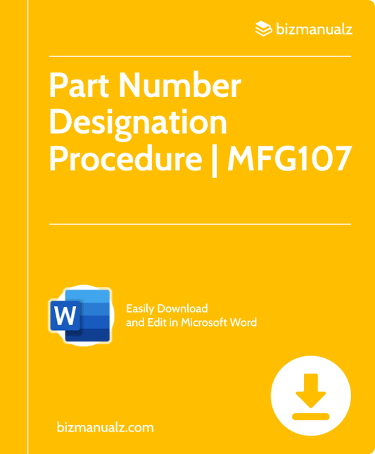 Part Number Designation Procedure | MFG107