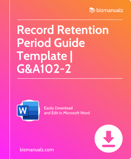 Record Retention Period Guide Template | G&A102-2