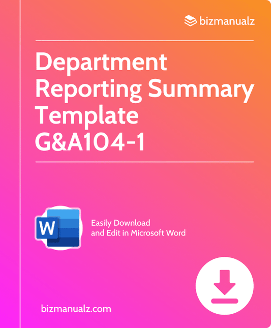 Department Reporting Summary Template | G&A104-1