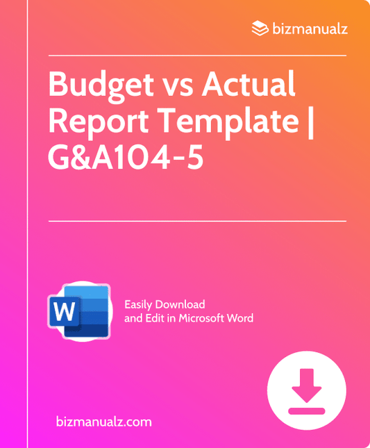 Budget vs Actual Report Template | G&A104-5