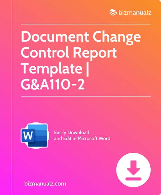 Document Change Control Report Template | G&A110-2