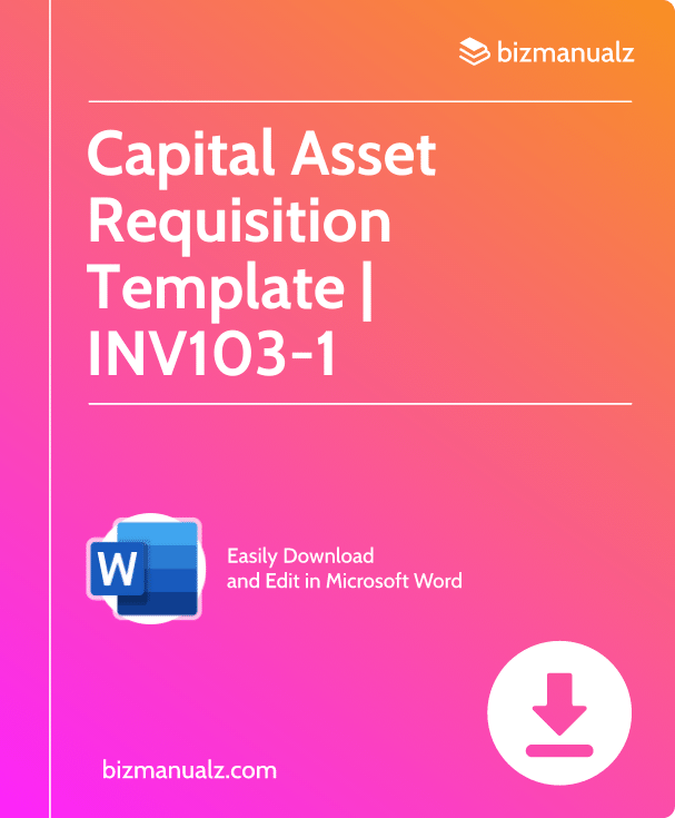 Capital Asset Requisition Template | INV103-1