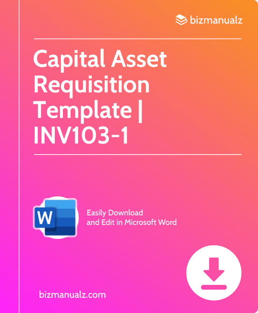 Capital Asset Requisition Template | INV103-1