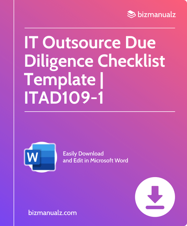 IT Outsource Due Diligence Checklist Template | ITAD109-1