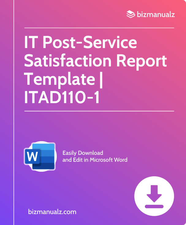 IT Post-Service Satisfaction Report Template | ITAD110-1