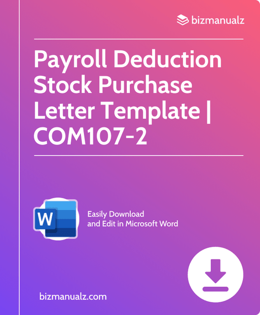 Payroll Deduction Stock Purchase Letter Template | COM107-2