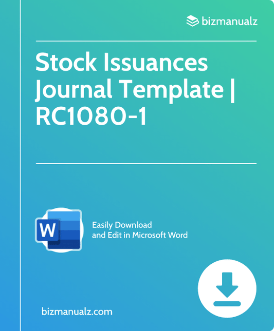 Stock Issuances Journal Template | RC1080-1