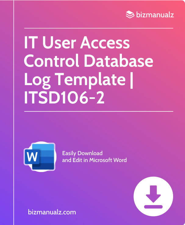 IT User Access Control Database Log Template | ITSD106-2