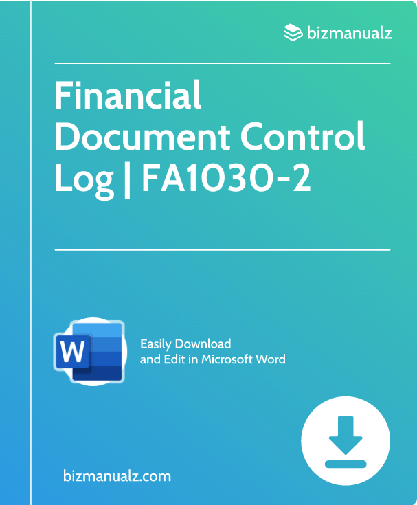 Financial Document Control Log Template | FA1030-2