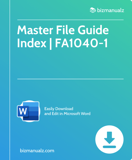 Master File Guide Index Template | FA1040-1