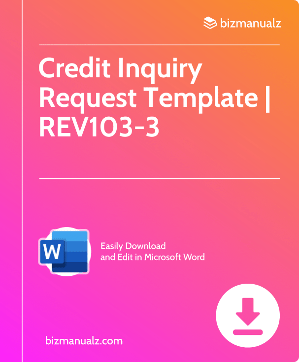 Credit Inquiry Request Template | REV103-3