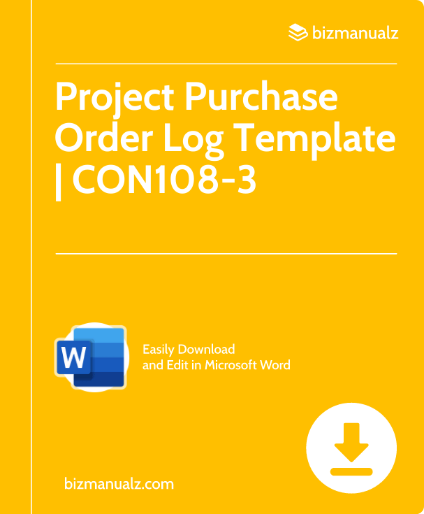 Project Purchase Order Log Template | CON108-3