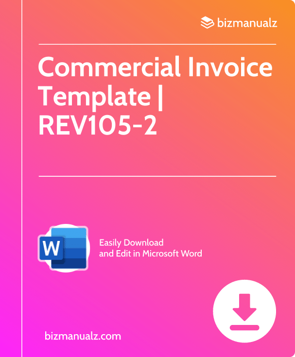 Commercial Invoice Template | REV105-2