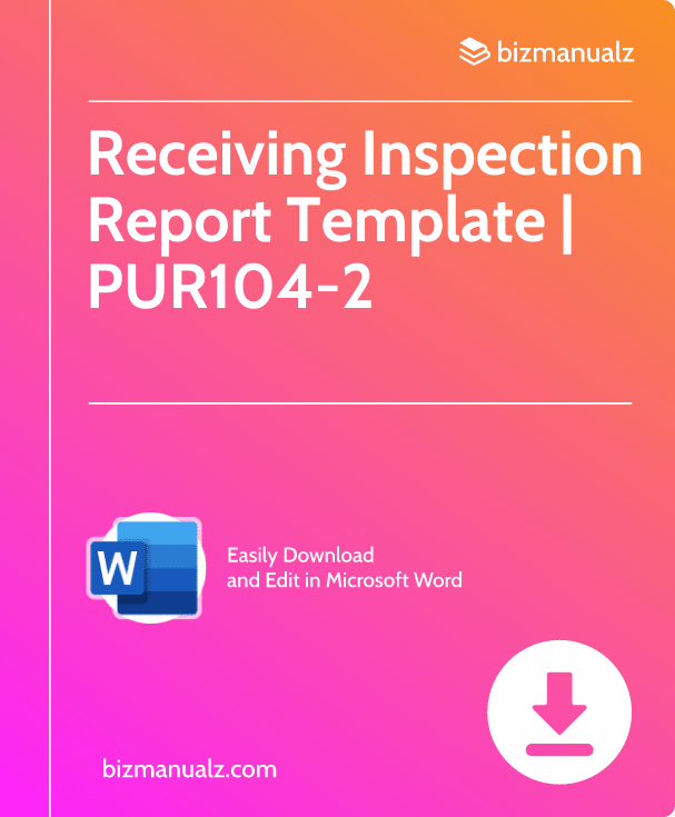 Receiving Inspection Report Template | PUR104-2