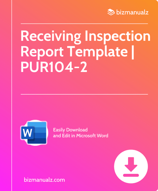 Receiving Inspection Report Template | PUR104-2