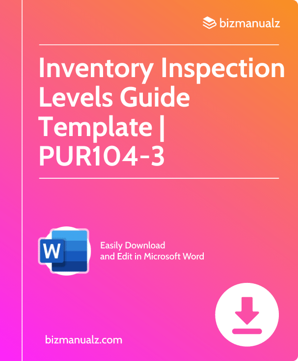 Inventory Inspection Levels Guide Template | PUR104-3