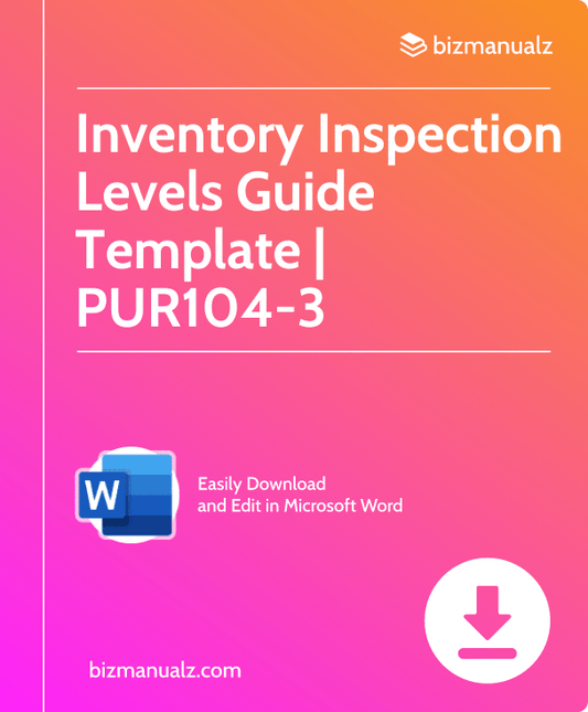 Inventory Inspection Levels Guide Template | PUR104-3