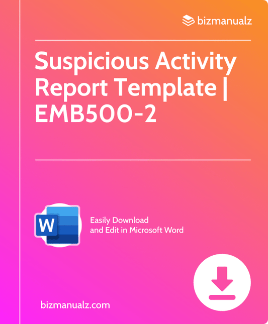 Suspicious Activity Report Template | EMB500-2
