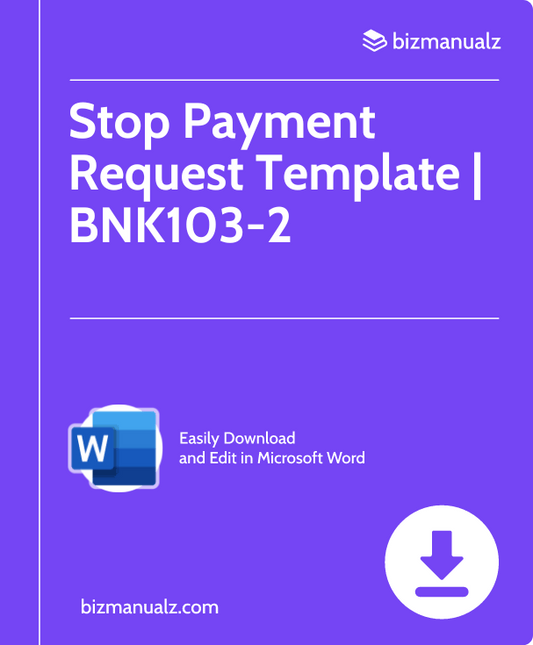 Stop Payment Request Template | BNK103-2