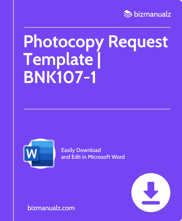 Photocopy Request Template | BNK107-1