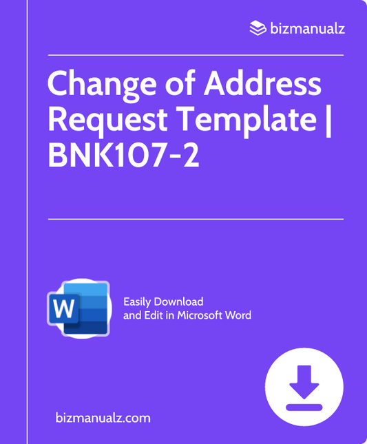 Change of Address Request Template | BNK107-2