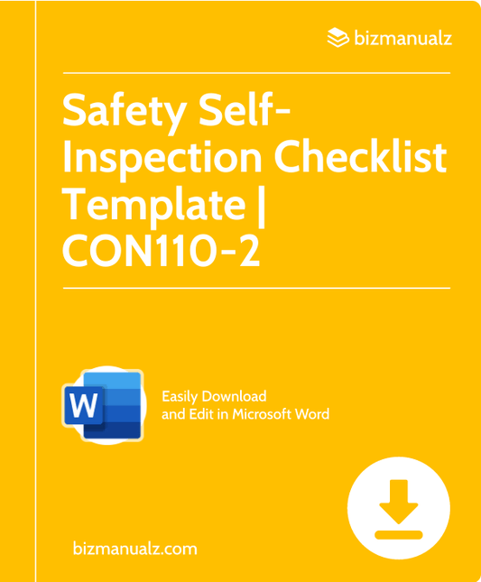 Safety Self-Inspection Checklist Template | CON110-2