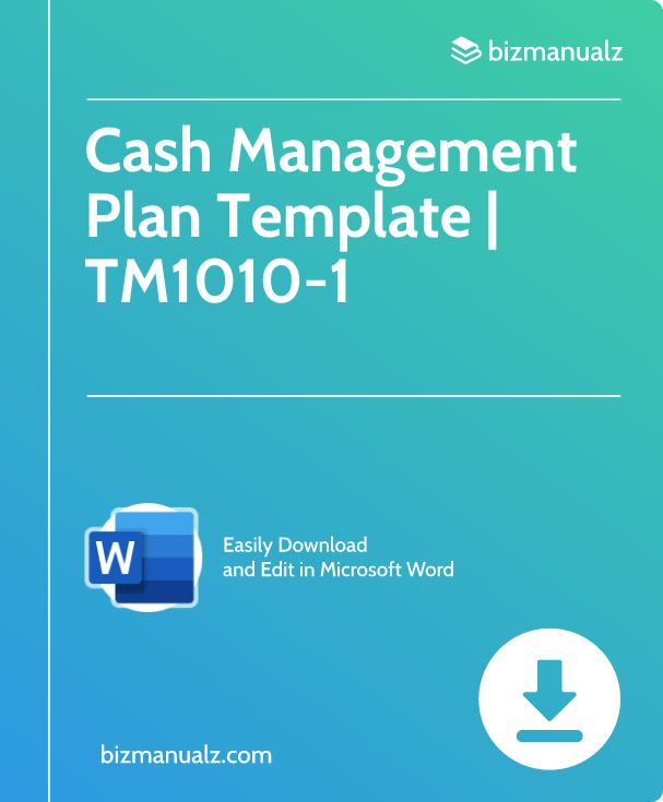Cash Management Plan Template | TM1010-1