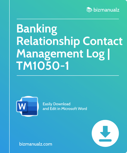 Banking Relationship Contact Management Log Template | TM1050-1