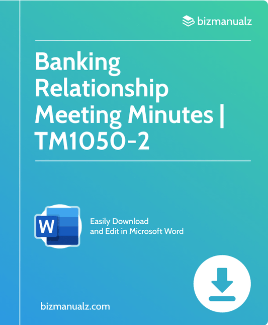 Banking Relationship Meeting Minutes Template | TM1050-2