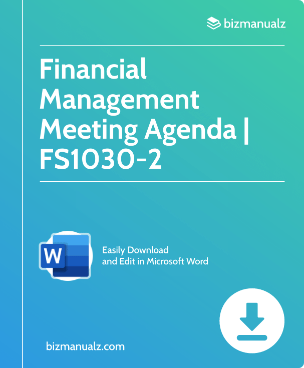 Financial Management Meeting Agenda Template | FS1030-2