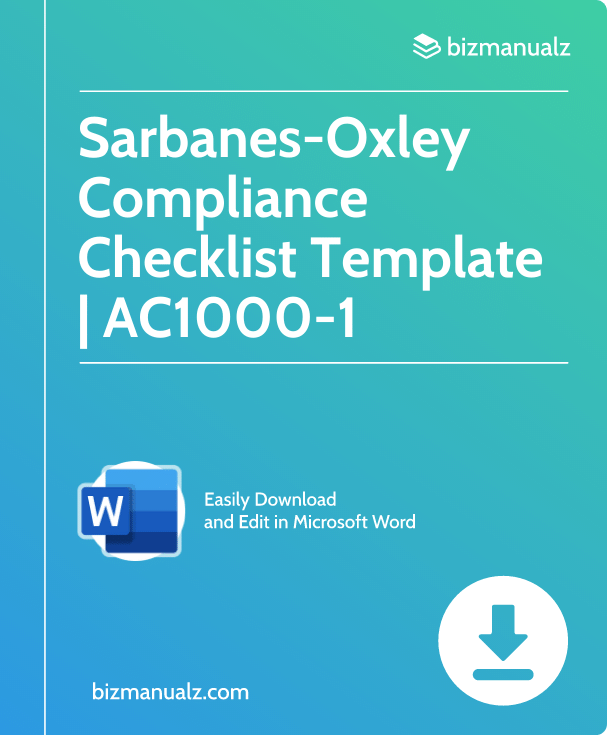 Sarbanes-Oxley Compliance Checklist Template | AC1000-1