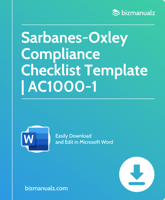 Sarbanes-Oxley Compliance Checklist Template | AC1000-1
