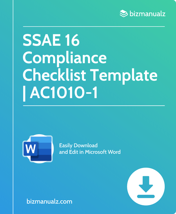 SSAE 16 Compliance Checklist Template | AC1010-1