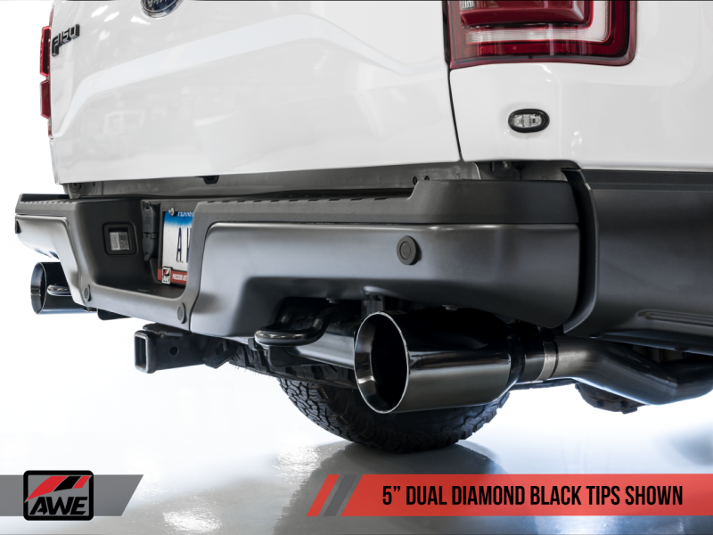 17-20 Ford Raptor AWE Tuning 3020-33050 Tailpipe Conversion Kit w/ Diamond Black Tips