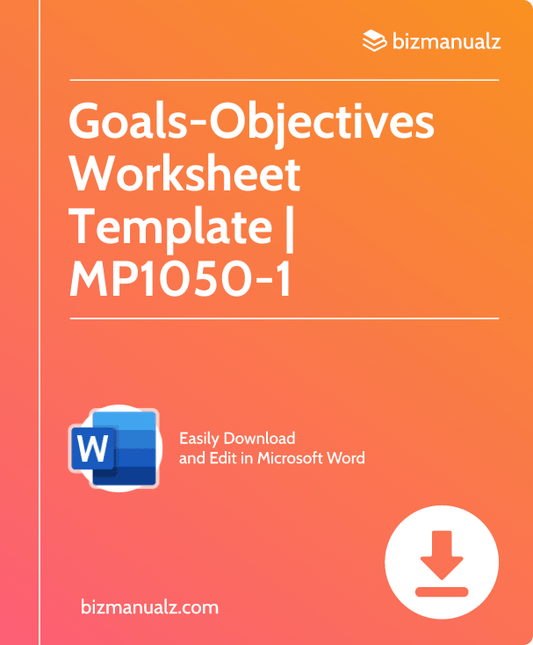 Goals-Objectives Worksheet Template | MP1050-1