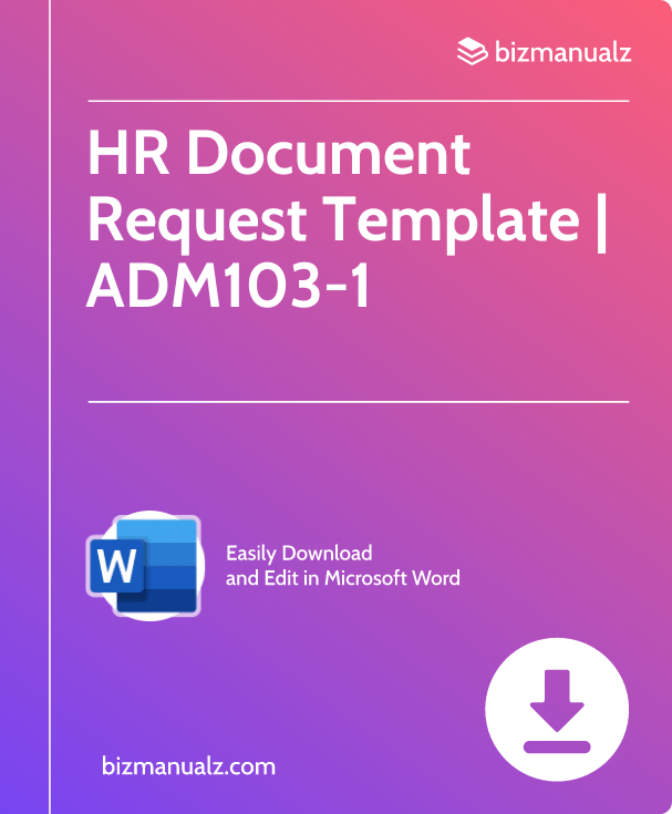 HR Document Request Template | ADM103-1