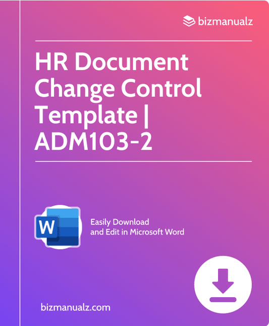 HR Document Change Control Template | ADM103-2