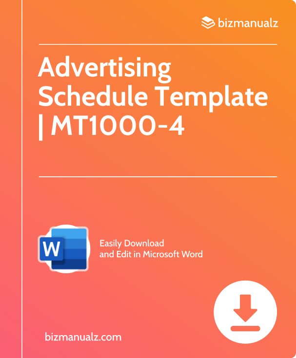 Advertising Schedule Template | MT1000-4