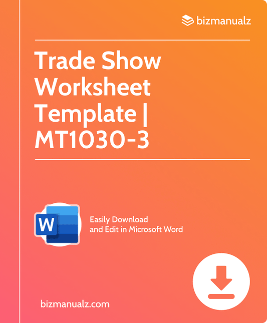 Trade Show Worksheet Template | MT1030-3