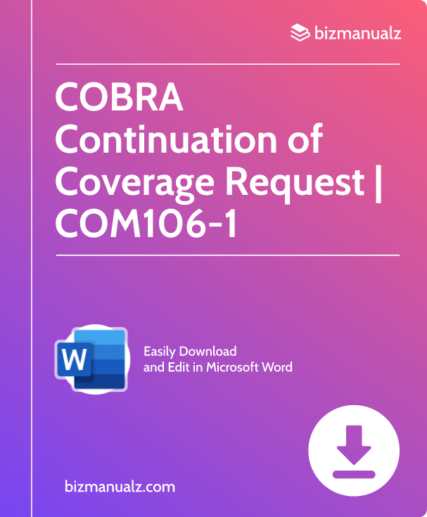 COBRA Continuation of Coverage Request Template | COM106-1