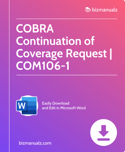 COBRA Continuation of Coverage Request Template | COM106-1