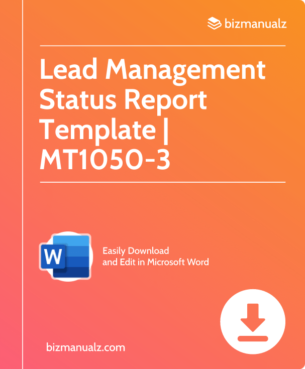 Lead Management Status Report Template | MT1050-3