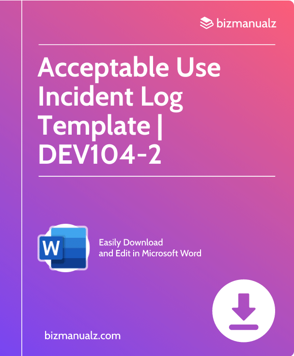 Acceptable Use Incident Log Template | DEV104-2