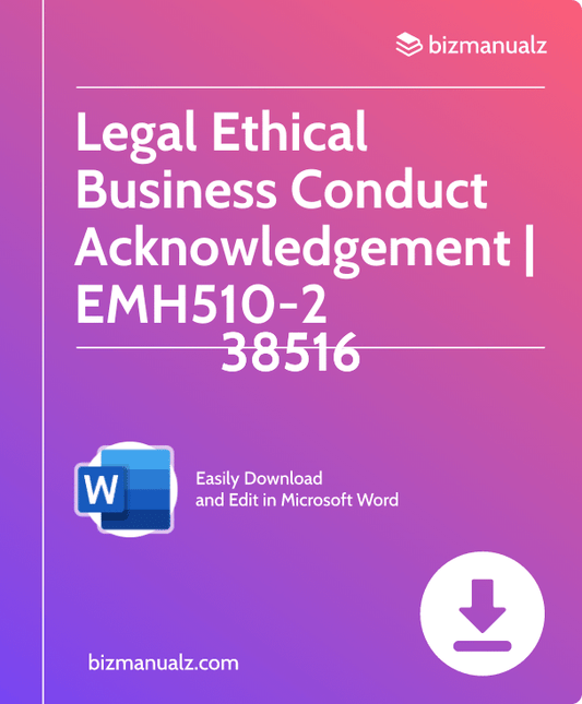 Legal Ethical Business Conduct Acknowledgement Template | EMH510-2