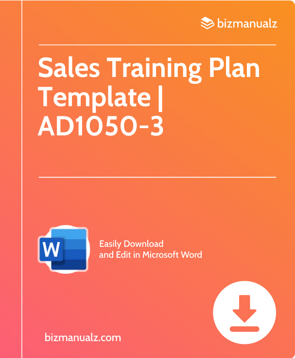Sales Training Plan Template | AD1050-3