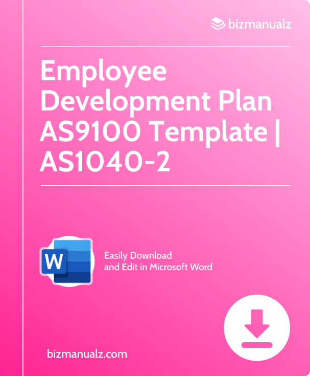 Employee Development Plan AS9100 Template | AS1040-2